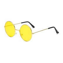 Yuvarlak Cam John Lennon Tarzı Gold Çerçeveli Sarı Gözlük Tdrtr