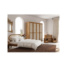 Padova Hazeranlı Masif Ahşap Yatak Odası Takımı 4 Ceviz 140x190