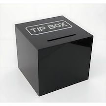 Kare Tipbox - Bahşiş Kutusu Siyah - 14x14xh13cm