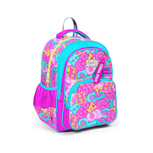 Coral High Üç Bölmeli İlkokul Okul Çantası - Kız Çocuk - Pembe Su Yeşili Harf Baskılı - 33241