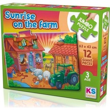 Ks Games 12 Parça Jumbo Puzzle Sunrise On The Farm