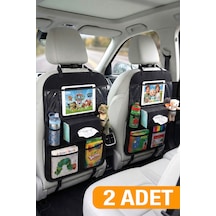 2 Adet Araç İçi Koltuk Arkası Organizer Koruyucu Kılıf Eşya Düzenleyici Tablet Tutucu Organizer