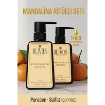 Ambrosia 2 Li Set %100 Doğal Zeytinyağlı Mandalina Kokulu Duş Jeli Ve El Sabunu, 1250 Ml