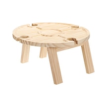 Açık Şarap Piknik Masası 30X16 Cm Katlanır Ahşap Aperatif Ve Peynir Tepsisi Ile 4 Şarap Bardakları Tutucu Çok Renkli