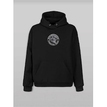 Hunors Sportswear & Company Forever Free Baskılı Unisex Model Pamuklu Kapüşonlu Sweatshirt SIYAH