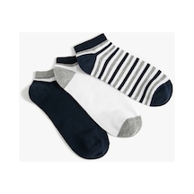 Koton Çizgili 3'lü Patik Çorap Seti Çok Renkli Multıcolor 4sam80108aa