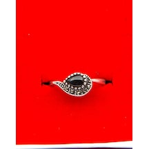 925 Ayar Kadın Gümüş Oltu Taşı Yüzük Sy00056 Gümüş
