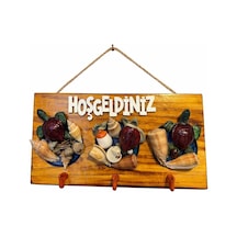 Deniz Kabuklu Ve Kaplumbağa Figürlü Ahşap Duvar Anahtarlığı, Hoşgeldiniz Yazılı Dekoratif Askılık, Giriş Holü Kapı Süsü Ev Dekoru. &