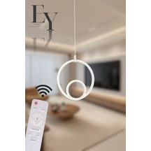 Ey Shop Beyaz Damla Göz Model 3 Renk Led Kumandalı Avize Beyaz