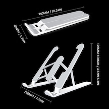 Moly Yunboo Ergonomik Dizüstü Bilgisayar Tutucu: 6 Seviye Açı, Soğutucu Taban, Yükseklik Ayar, Siyah, 260x60mm, 120-160mm Siyah