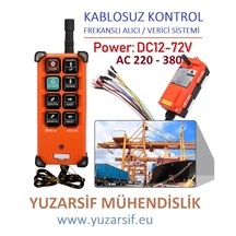 Vinç Kumandası DC24-72 VOLT Kablosuz Endüstriye Kumanda