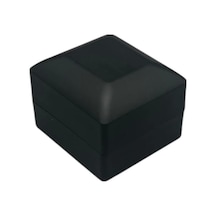 Flok Siyah Renk 5x5 Cm Işıklı Tırnaklı Yüzük Kutusu