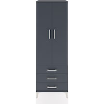 Hyperion Dolap Tek Raflı 3 Çekmeceli Tek Askılı 60x44x182 Ant... Antrasit