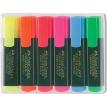 Fosforlu Kalem 6 Lı 1 Paket Textliner Canlı Renkler Kesik Uçlu İşaretleme Kalemi Sarı Turuncu Kırmızı Pembe Mavi Yeşil Çok Renkli