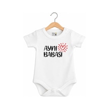 Babylimon Pamuklu Bebek Body - Aynı Babası - Bebek Zıbın Badi - Yazılı Zıbın Beyaz - 936528585 Beyaz
