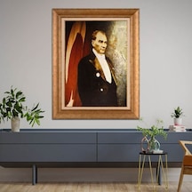 Altın Varaklı Çerçeveli Paspartulu Atatürk Tablo Hk1734