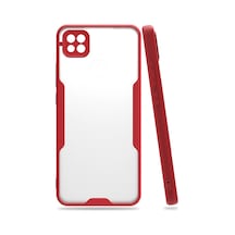 Xiaomi Redmi 9c Kılıf Platin Silikon - Kırmızı Düz Renkli