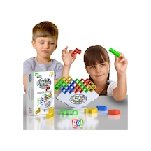 Tetra Kule Renkli Yapı ve Tasarım Eğitici Denge Oyunu 18 Parça