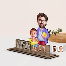 Bk Gift Kişiye Özel 3d Kabartma İsimli Baba-oğul Karikatürlü Ahşap Biblo-8, Babaya Hediye, Babalar Günü Hediyeleri Kobitmeyen138207 Bk Gift