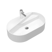 Seramiksan Livello Tezgah Üstü Yuvarlak Batarya Delikli Lavabo 65 CM
