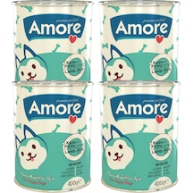 Amore Puppy Kuzu Etli Pirinçli Ezme Yavru Köpek Konserve Maması 4 x 400 G