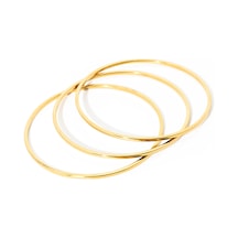Biem Düz Ajda Çelik Bilezik Gold/gümüş