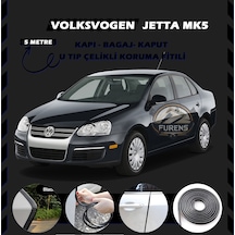 Volksvogen Jetta Mk5 Oto Araç Kapı Koruma Fitili 5 Metre Parlak Siyah Renk