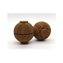 Alvera Press Küresi 3d Baskı Dönüşen Mekanik Fidget Stres Oyuncağı-kahverengi-kahverengi