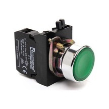 Emas Cm100dy Cm Serisi Metal 1no Yaylı Düz Yeşil 22 Mm Buton