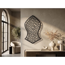 Modern Metal Kadem-i Şerif Duvar Tablosu İslami Geometrik Salon Ofis Duvar Dekoru