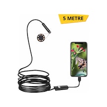 5 Metre Yılan Kamera - Led Işıklı - Ip67 Su Geçirmez - 3 Farklı Başlıklı