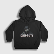 Presmono Unisex Çocuk Soldier Call Of Duty Kapüşonlu Sweatshirt Siyah