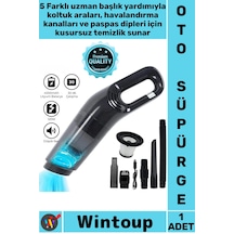 Süpürge Güçlü Vakum Şarjlı Islak Kuru El Tipi Pratik Yeni Nesil Oto Bakım 5 Başlıklı Araç Süpürgesi