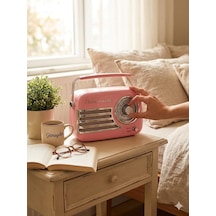 Retro Tasarımlı Bluetooth Fm Radyo - Havana Pembe