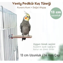 Vixpet Venty Pedikür Papağan Tünek 13 cm Uzunluk 14 mm Çap / 1 Adet - Kumlu Tünek- Zımpara Tünek