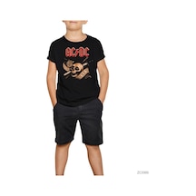Ac Dc Hell Bells Skull Siyah Çocuk Tişört Siyah