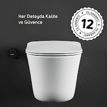 Creavit Nora Vortex Beyaz Asma Klozet No323, Creavit Nora Duck Duroplast Yavaş Açık Bej