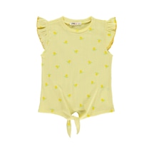 Civil Girls Limon Desenli 6-9 Yaş Tişört - Sarı
