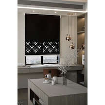 Neya Lazer Kesim Mat Stor Perde, Lazer Kesimli Modern Serisi, M-5008 Siyah Renk