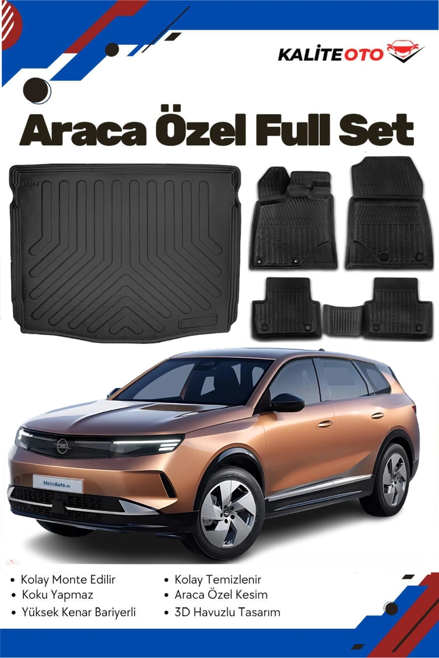 Opel Grandland Mhev 2025 Model Yumuşak Paspas+üst Bagaj Havuzu Seti