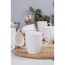 6 Adet 9 Cm Mat Beyaz Bulut Kupa 022 Acı Kahve