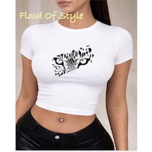 Flood Of Style Beyaz Babby Tee Aslan Gözü Minimal Özel Tasarım
