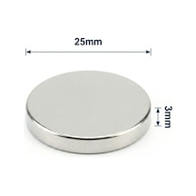 5 Adet - 25x3 Mm Neodyum Mıknatıs Neodim Magnet Yuvarlak