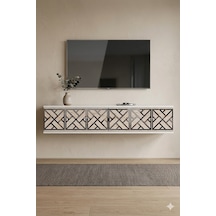 Tda1238bts Arex Duvara Montaj Tv Sehpası Beyaz-traverten-silver 120cm