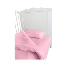 4 Katlı Müslin Bebek Nevresim Takımı Uyku Seti %100pamuk Pembe