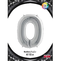 0 Rakam Kikajoy Gümüş Folyo Balon 102 CM