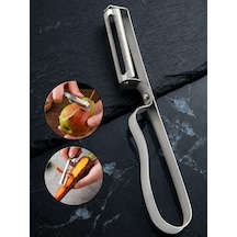 Mucit Home Gümüş Yan Soyacak Patates Sebze Soyacağı Paslanmaz Çelik Ergonomik Pratik Soyma Aparatı Diğer