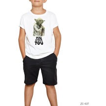 Star Wars Yoda May The Force Be With You Beyaz Çocuk Tişört