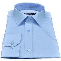 Mavi Armür Desenli Slim Fit Düz Renk Uzun Kol Erkek Gömlek - 257-