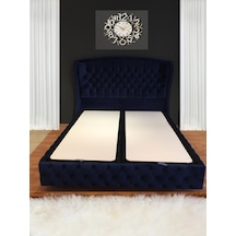Nivabaza Çift Kişilik Sandıklı Baza Başlık Solid Nıght Blue